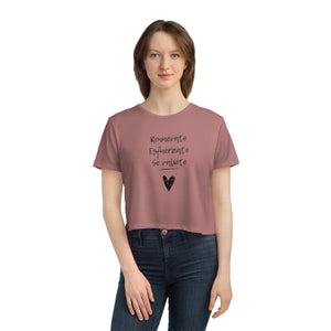 Renuevate, Esfuérzate y Se Valiente Cropped Tee