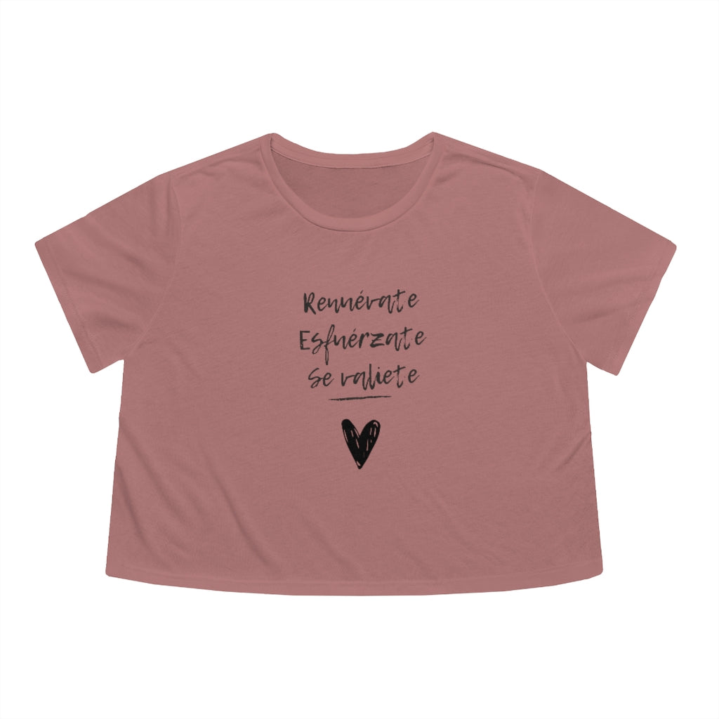Renuevate, Esfuérzate y Se Valiente Cropped Tee