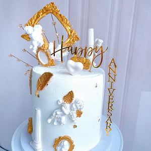 New Design Vertical Gold Back Cake Topper