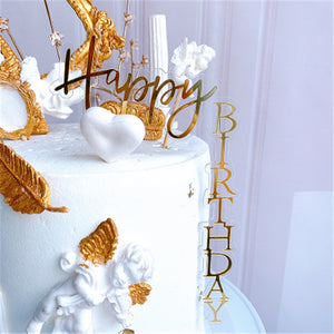 New Design Vertical Gold Back Cake Topper
