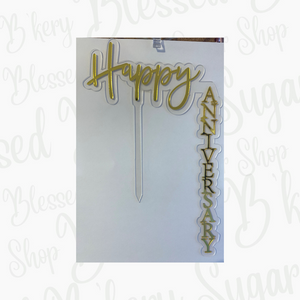 New Design Vertical Gold Back Cake Topper