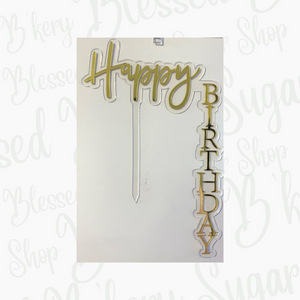 New Design Vertical Gold Back Cake Topper