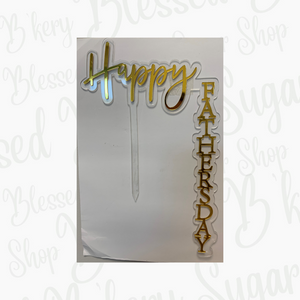New Design Vertical Gold Back Cake Topper