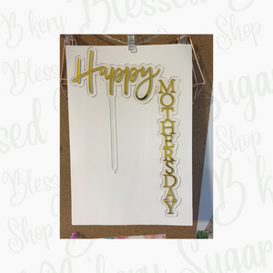 New Design Vertical Gold Back Cake Topper