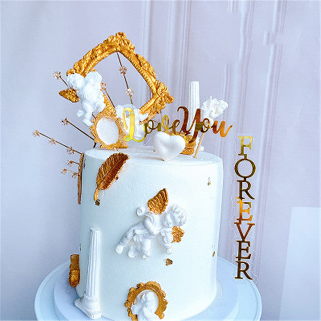 New Design Vertical Gold Back Cake Topper