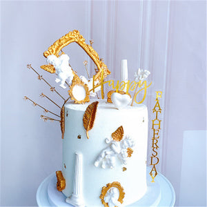 New Design Vertical Gold Back Cake Topper
