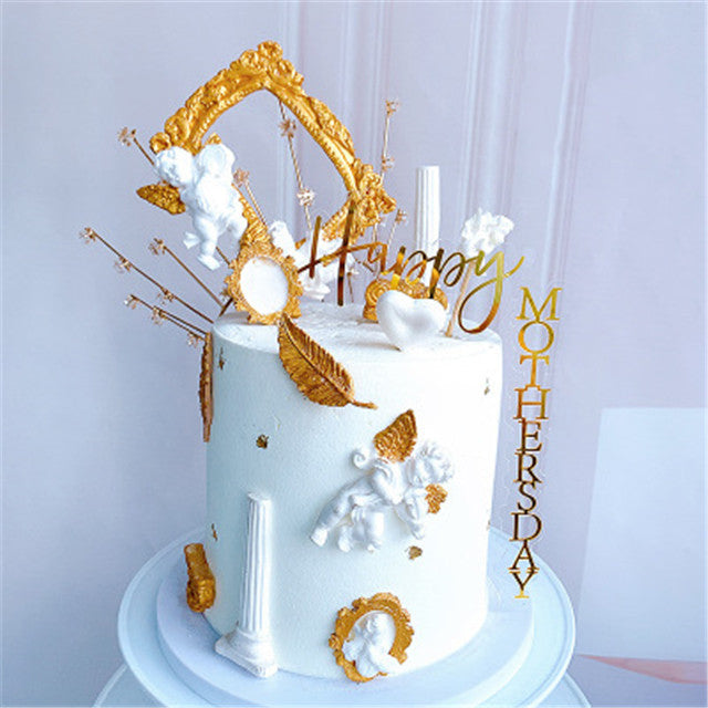New Design Vertical Gold Back Cake Topper